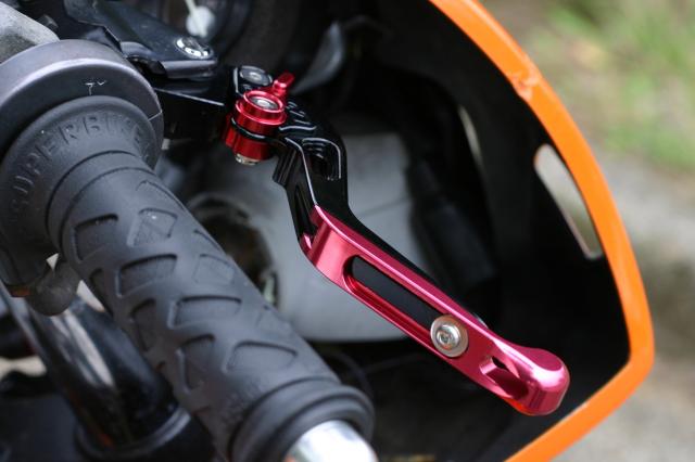 H141黒/赤 ホンダ ブレーキ クラッチレバー 6段階調整 伸縮 CB400SF レブル250 NC700S/X 等に適合の通販は