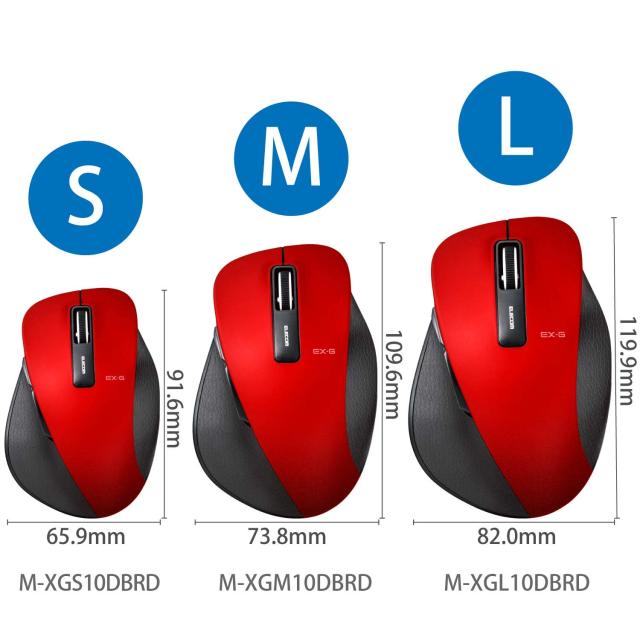 エレコム マウス ワイヤレス (レシーバー付属) Mサイズ 5ボタン (戻る・進むボタン搭載) BlueLED 握りの極み レッド M-XGM10DBRD w17b8b5 エレコム マウス ワイヤレス (レシーバー付属) Mサイズ 5ボタン (戻る