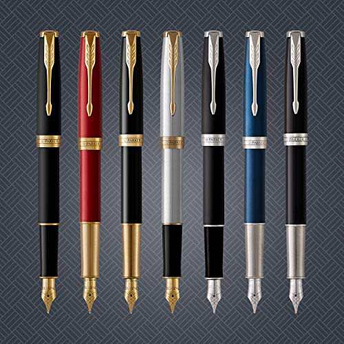 PARKER パーカー 万年筆 ソネット マットブラックGT 細字 18金