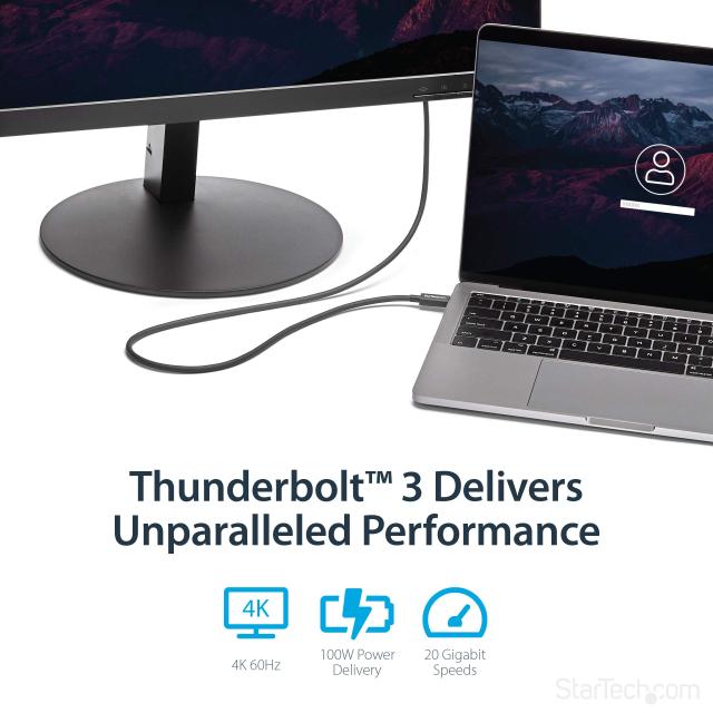 StarTech.com Thunderbolt 3 20Gbps USB-C ケーブル 2m サンダーボルト/ USB/ DisplayPort に対応 TBLT3MM2M_2