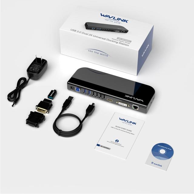 WAVLINK USB3.0 ドッキングステーション横置き Windows/Mac対応