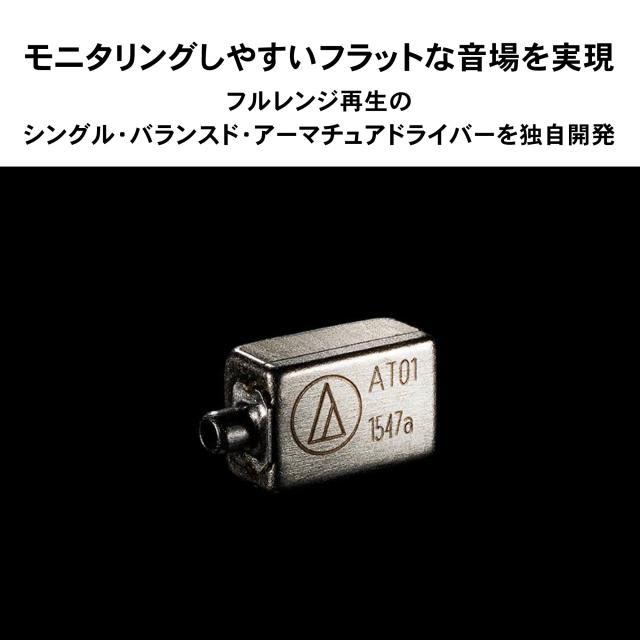 オーディオテクニカ ATH-E50 モニターイヤホン 有線 イヤモニ ゲーミング FPS 6.3mmヘッドホン端子変換プラグ付き キャリングケース付き_2