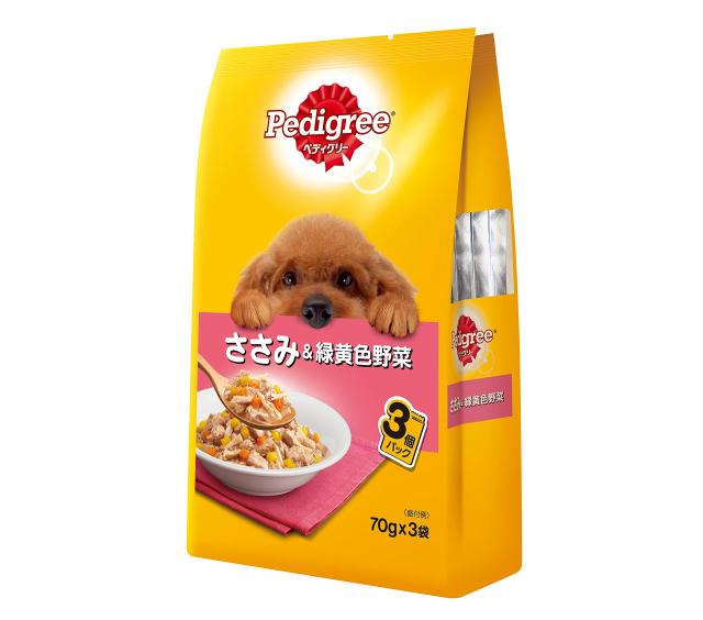 ペディグリー 成犬用 ささみ＆緑黄色蔬菜 210g(70g×3袋)×48個 [ドッグフード・パウチ]