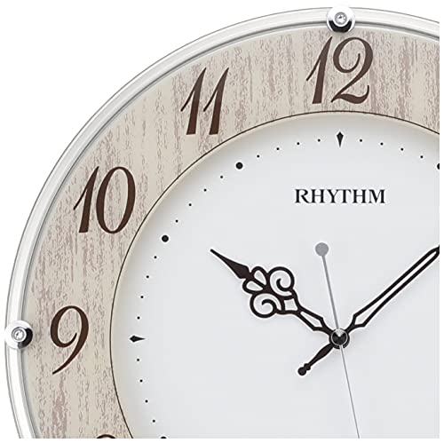 リズム(RHYTHM) 掛け時計 電波時計 静音 ライブリーナチュレ 木目仕上げ ф32.0×4.7cm 8MY506SR23