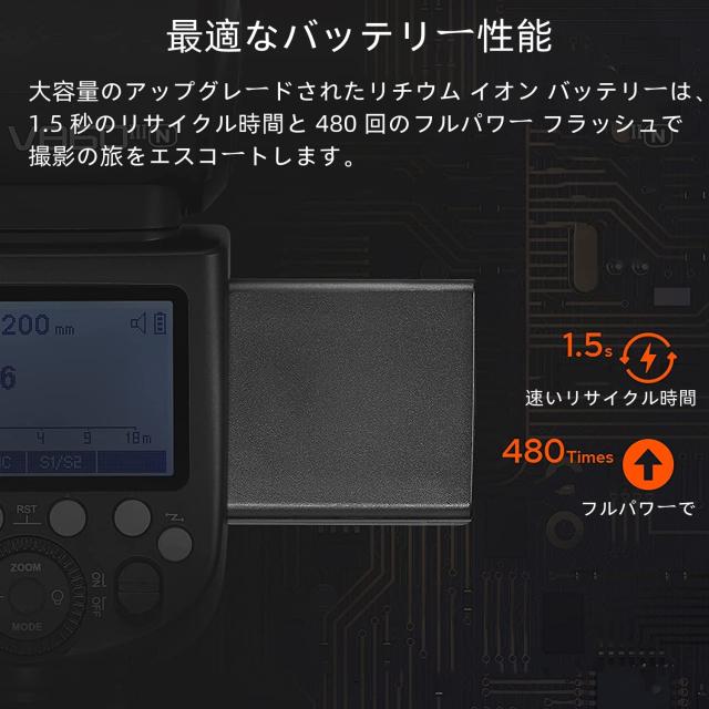 【GODOX正規代理店】GODOX V860III-N カメラフラッシュ 2.4G GN60 1/8000S TTL HSS 高速同期 Nikon D800 / D700 / D7100 / D7000 / D5200