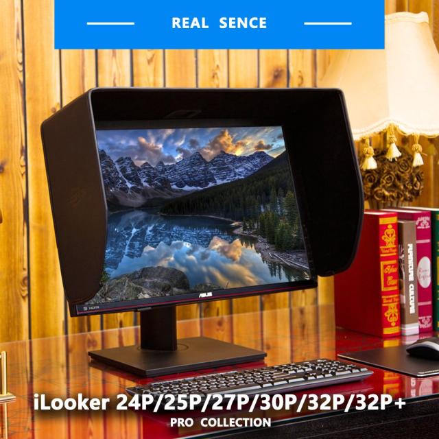 iLooker 24P 24インチ遮光フード LCD LEDビデオモニター日除けフードサンシェードfor Dell HP Viewsonic Philips Samsung LG Eizo NEC AS