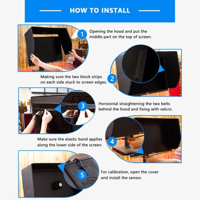 iLooker 24P 24インチ遮光フード LCD LEDビデオモニター日除けフードサンシェードfor Dell HP Viewsonic Philips Samsung LG Eizo NEC AS