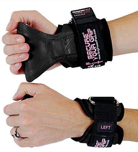 その他のスポーツ (Black Rubber) - Cobra Grips FIT Weight Lifting Gloves, Heavy Duty Straps, Alternative to Power Lifting Hooks, Power Lifting, Fo Black Rubber) - Cobra Grips FIT Weight Lifting Gloves, Heavy Duty