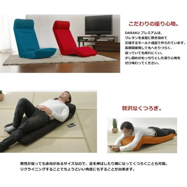 セルタン 座椅子 高反発 カバーが洗える 堕落チェア プレミアム 下タイプ タスクブルー 日本製 A565SHITAa-585BL_7