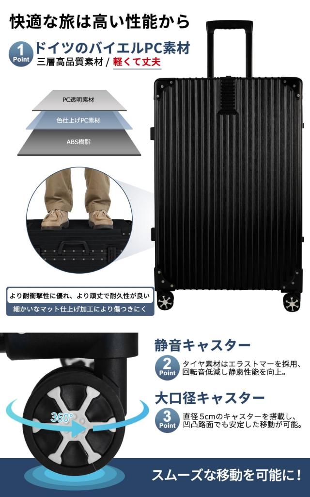 タビトラ スーツケース 小型 人気 キャリーバッグ TSAロック搭載 旅行