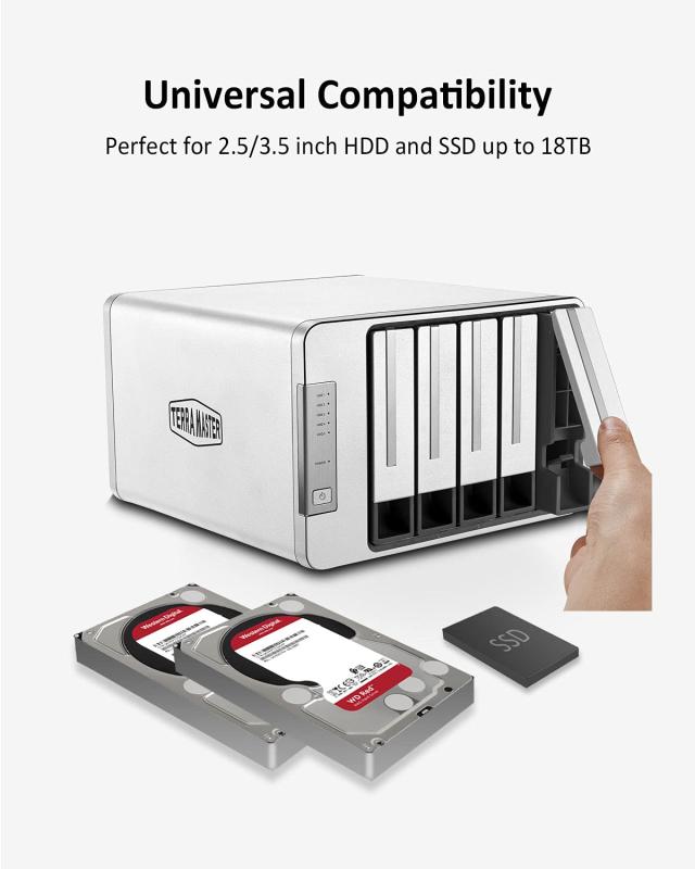TerraMaster D5-300 USB3.1 (Gen1-5Gbps) RAID 0、RAID 1、RAID