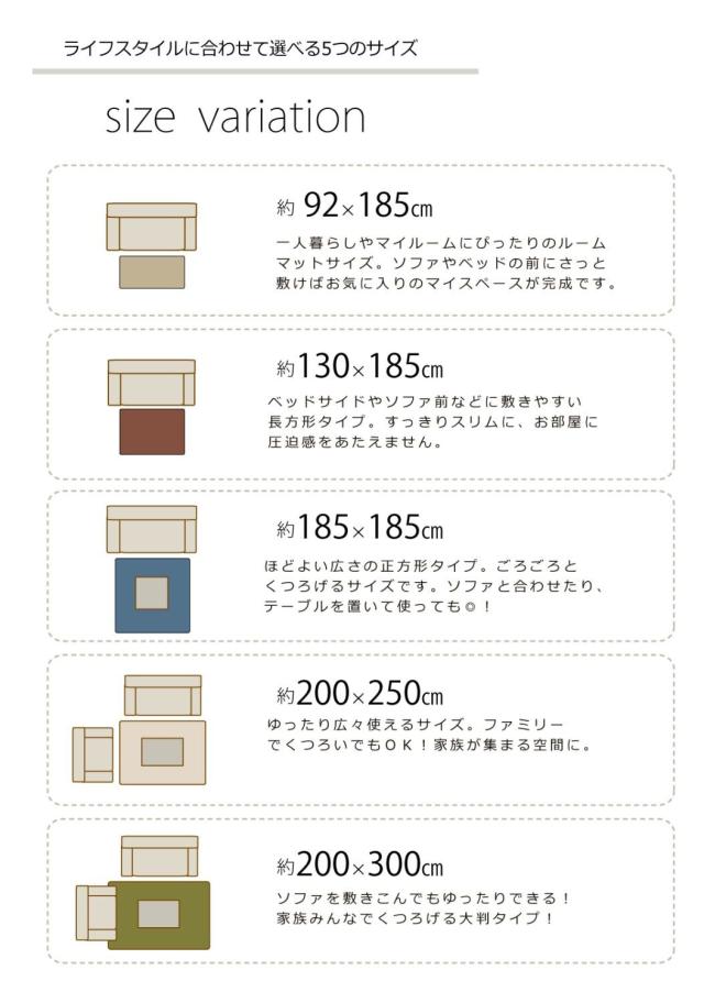 イケヒコ ラグ カーペット 4畳 無地 ピオニー 約200×300cm ベージュ 洗える 抗菌 防臭 無地 #9810252_1