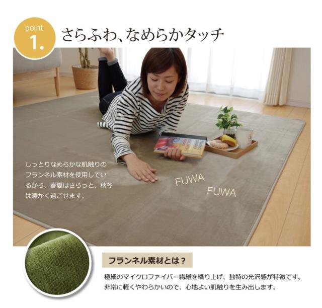 イケヒコ ラグ カーペット 4畳 無地 ピオニー 約200×300cm ベージュ 洗える 抗菌 防臭 無地 #9810252_2