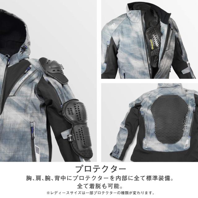 KOMINE] バイク用 プロテクトソフトシェルウィンターパーカ-イフ JK
