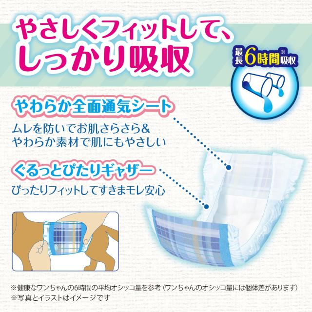 マナーウェア 犬用 おむつ 男の子用 Lサイズ 中型犬用 青チェック 紺チェック 320枚 （40枚×8袋） おしっこ ペット用品 ユニチャーム 32_4
