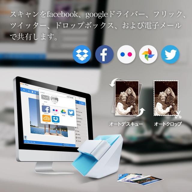 Plustek フォトスキャナー - ephoto Z300、2 秒で 4x6 の写真を