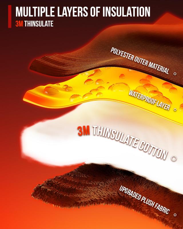 オートバイ手袋 冬用 タッチスクリーン対応 防水 防風 保護手袋 レッド XL