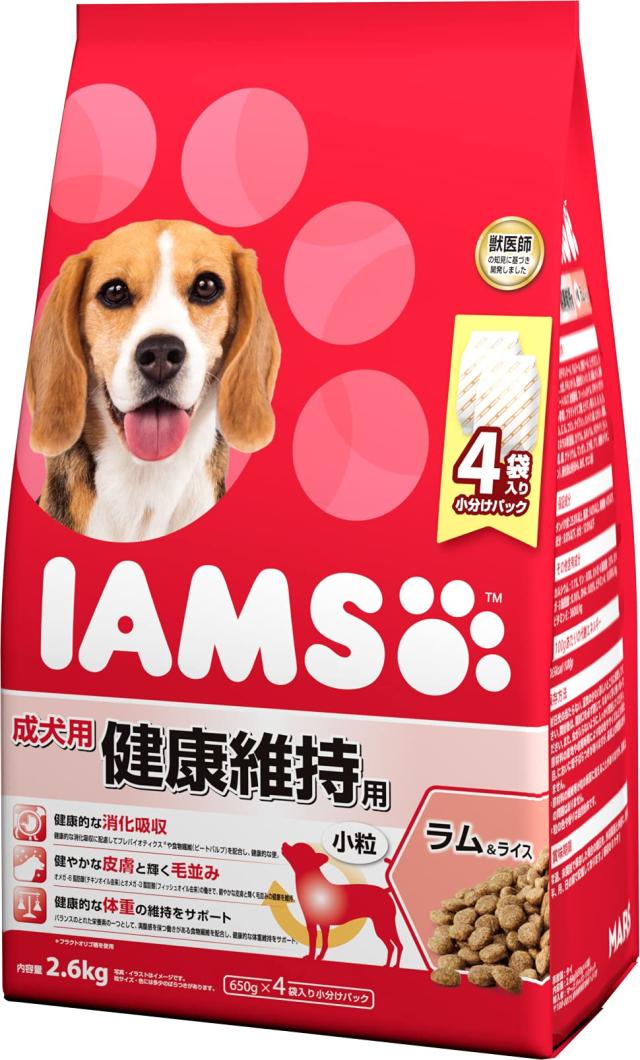 アイムス (IAMS) ドッグフード 健康維持用 小粒 ラム＆ライス 成犬用 2.6kg×4 (ケース販売)_1
