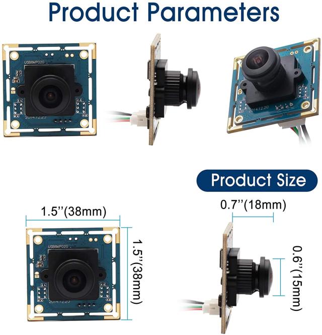 ELP 8mp USB カメラモジュール 2448p ウェブカメラボード 180 度広角ウェブカムモジュール スマート組み込みカメラ IMX179 4k USB ウェブ