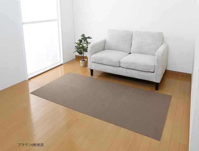 日本製 撥水 消臭 洗えるサンコー ずれない タイルカーペット 25×25cm ミントグリーン ライトグレー セット 50枚組 おくだけ吸着 特価セール日本製 撥水 消臭 洗えるサンコー ずれない タイル