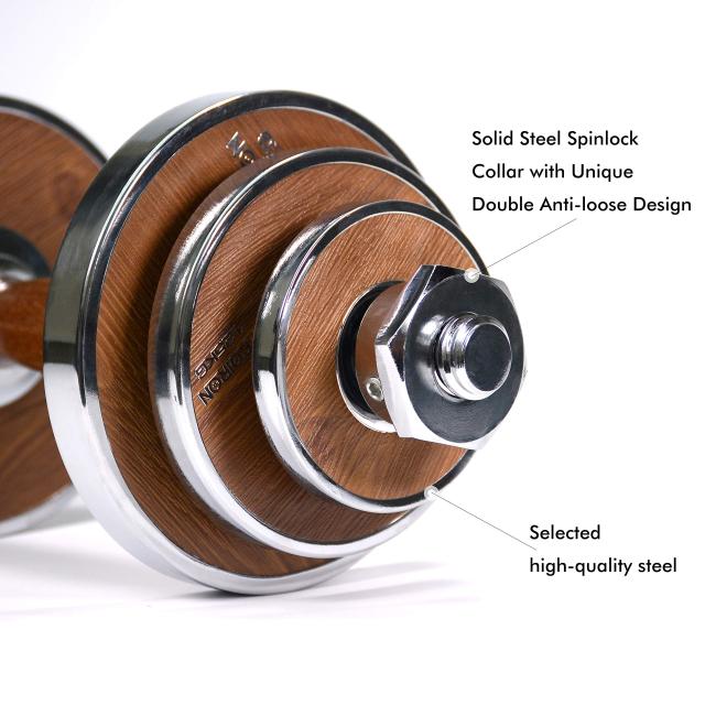 PROIRON ダンベル 10kg 2個セット革新的なウォールナット・鋼製の20kg 