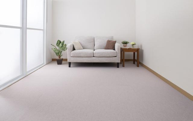 Sanko 【日本製 撥水 消臭 洗える】サンコー ずれない タイルカーペット 45×60cm ライトベージュ 36枚 フラットタイプ おくだけ吸着 ジ_1