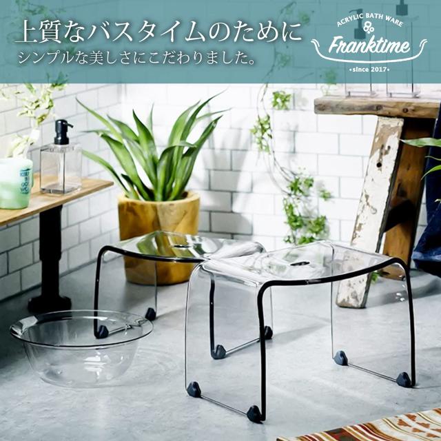 リス 風呂椅子 フランクタイム クリアグレー バスチェアーM 高さ 25cm_1