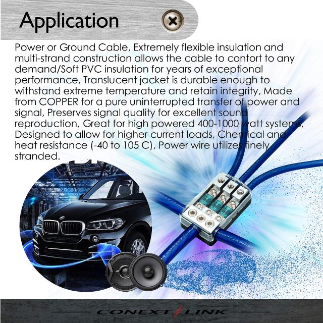 Conext Link 25 FT 2 AWG GAフルゲージバッテリー電源ケーブルアース線のフロストレッドOFC銅_4