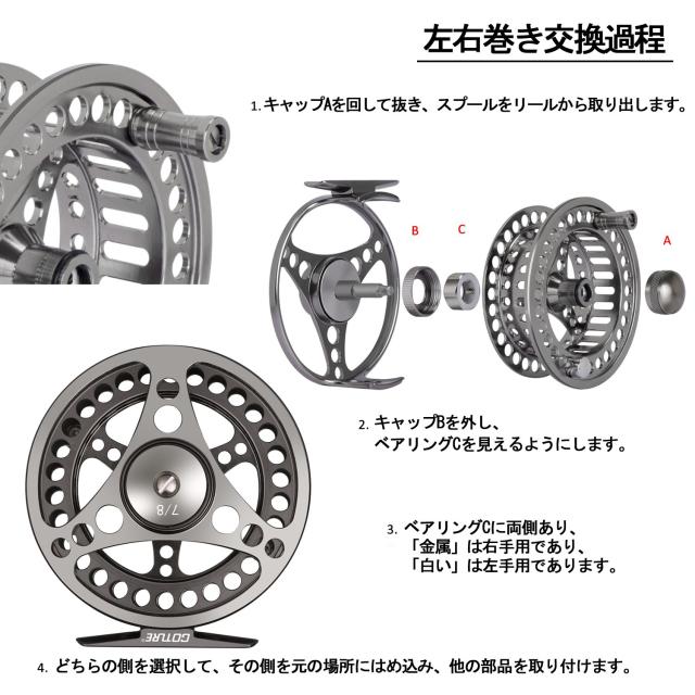 Goture(ゴチュール) フライリール ヘチ釣りリール 軽量アルミ製 耐食性