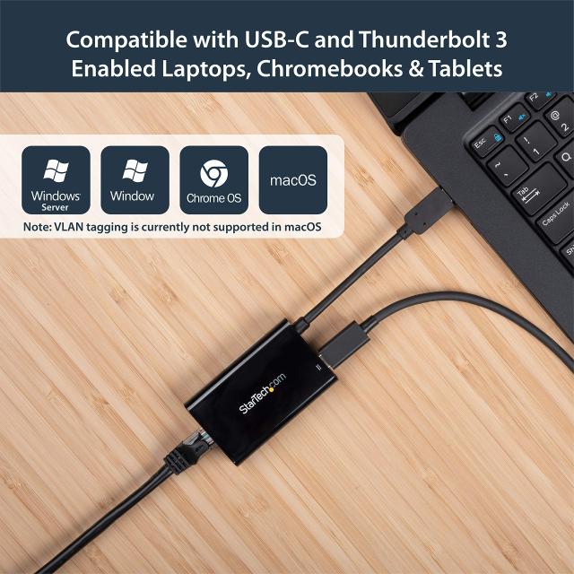 StarTech.com 有線LANアダプター/USB Type-C - RJ45/USB 3.1/ギガビットイーサネット/USB PD 2.0/Thunderbolt 3 互換 US1GC30PD_2