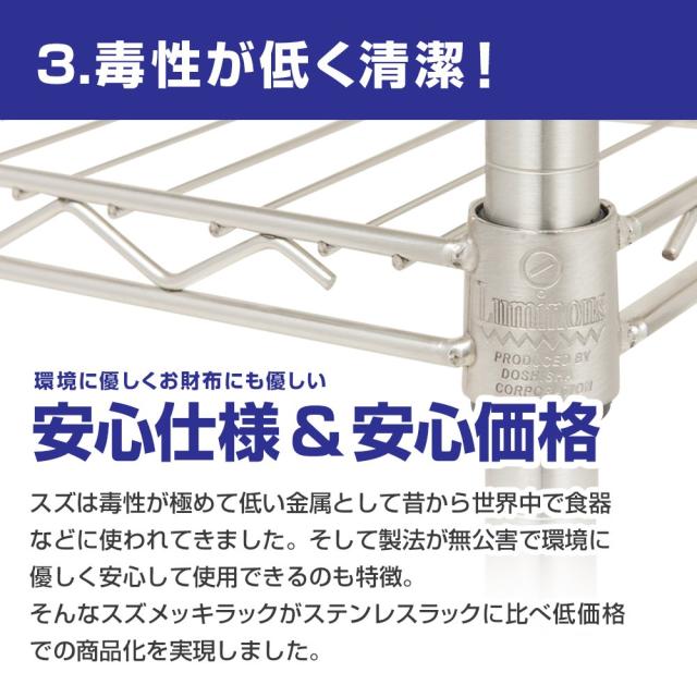 ドウシシャ ルミナス プレミアム 棚板 ソリッドシェルフ 幅90 奥行45 スリーブ付 スチールラック ポール径25mmパーツ 耐荷重120kg 高い抗_5