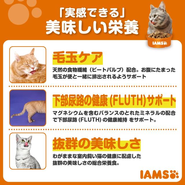 アイムス (IAMS) キャットフード 毛玉ケア チキン 成猫用 1.5kg×6個 (ケース販売)_1