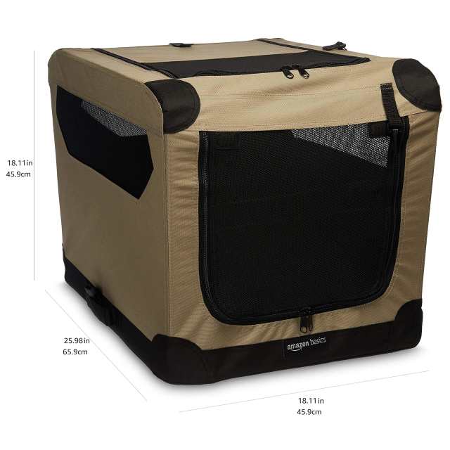 Amazonベーシック イヌ ソフトクレート ペットキャリー 折りたたみ式 S 66 cm x 46 cm x 46 cm タンの通販は