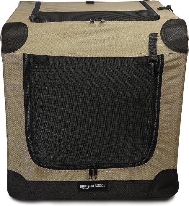 Amazonベーシック イヌ ソフトクレート ペットキャリー 折りたたみ式 S 66 cm x 46 cm x 46 cm タンの通販は