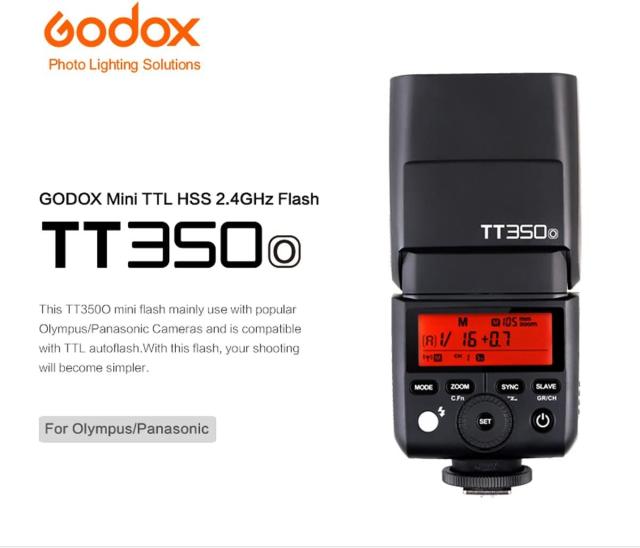 【正規品 技適マーク付き日本語説明書付】Godox Thinklite TTL 2.4GHz TT350o ミニカメラフラッシュ高速1 / 8000s GN36 DSLR Olympus E-M