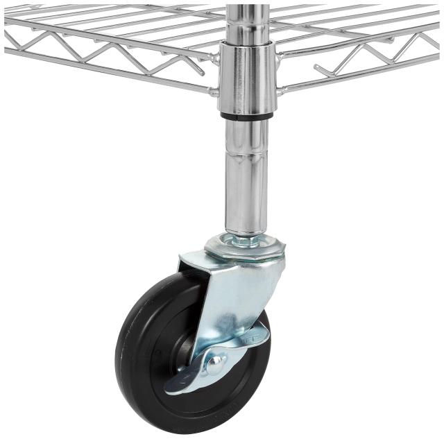Amazonベーシック 5段スチールラック 棚 メタルラック キャスター付き 耐荷重200kg 幅76×奥行36×高さ165cm クローム_4