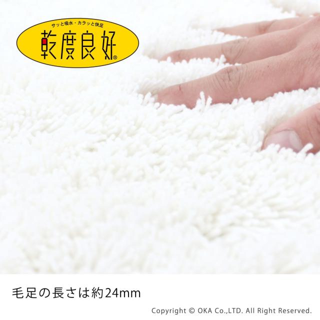 オカ 乾度良好 Dナチュレ 耳長ロングサイズ トイレマット 約105×65cm (ホワイト)_5