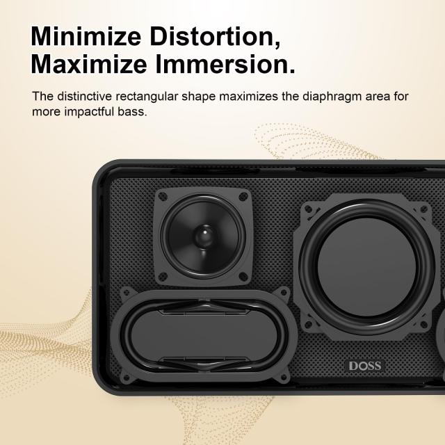 DOSS SoundBox XL Bluetoothスピーカー 32W大音量 デュアルDSP技術搭載 ポータブル ブルートゥーススピーカー 12W重低音 ホームスピーカ_3