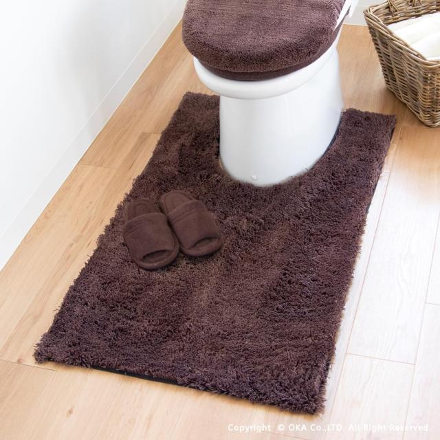 オカ(OKA) 乾度良好Dナチュレ トイレマット 耳長ロングサイズ (約105cm×65cm) ブラウン (かんどりょうこう 吸水 速乾 抗菌 防臭 トイレ_1