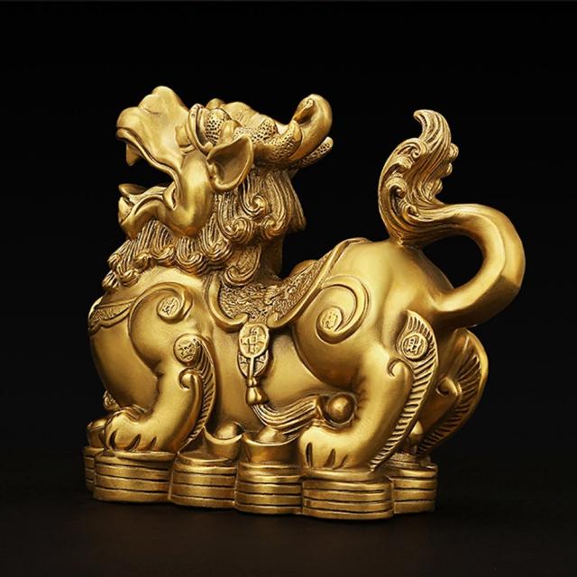 貔貅 ヒキュウ 招財 雄雌セット 一対 銅製 風水グッズ 風水置物
