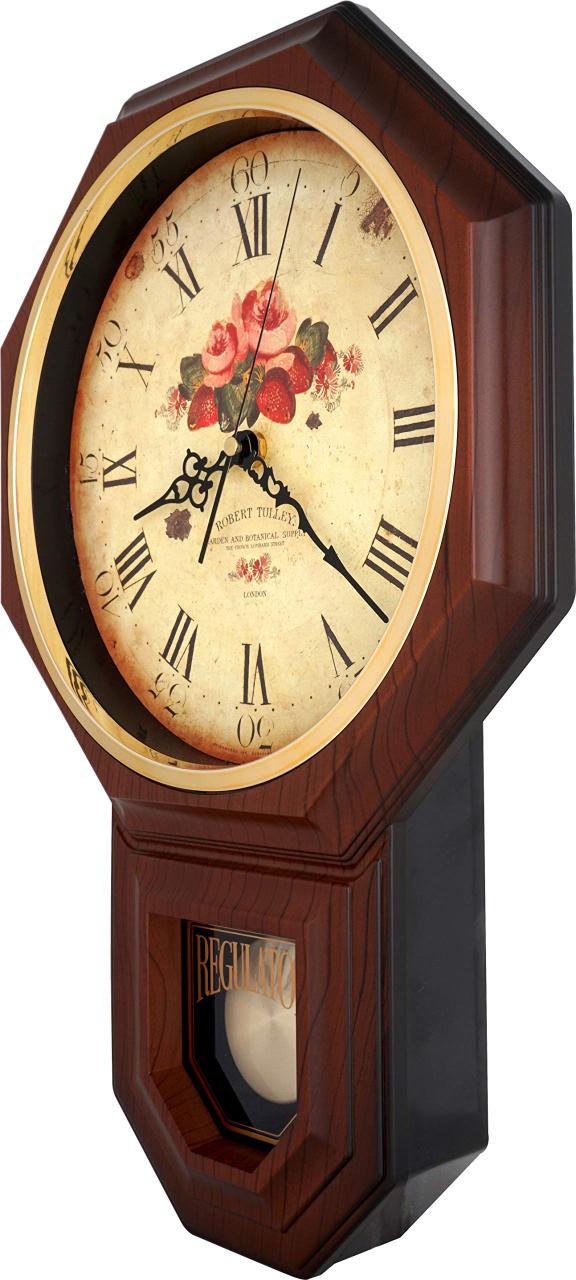 JUSTIME ビンテージ ローズ クラシック 伝統 スクールハウス 振り子 掛け時計 チャイム 毎時 ウェストミンスター メロディー付き 4AA バの通販は