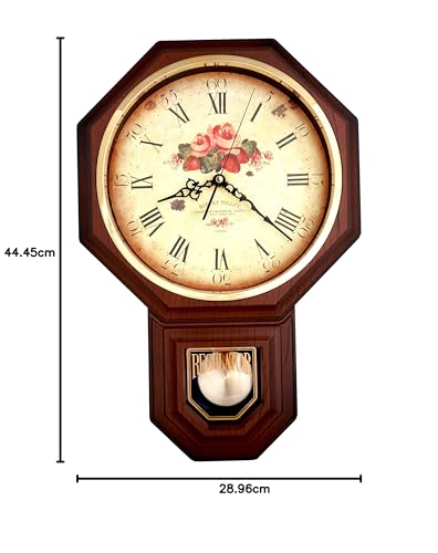 JUSTIME ビンテージ ローズ クラシック 伝統 スクールハウス 振り子 掛け時計 チャイム 毎時 ウェストミンスター メロディー付き 4AA バの通販は