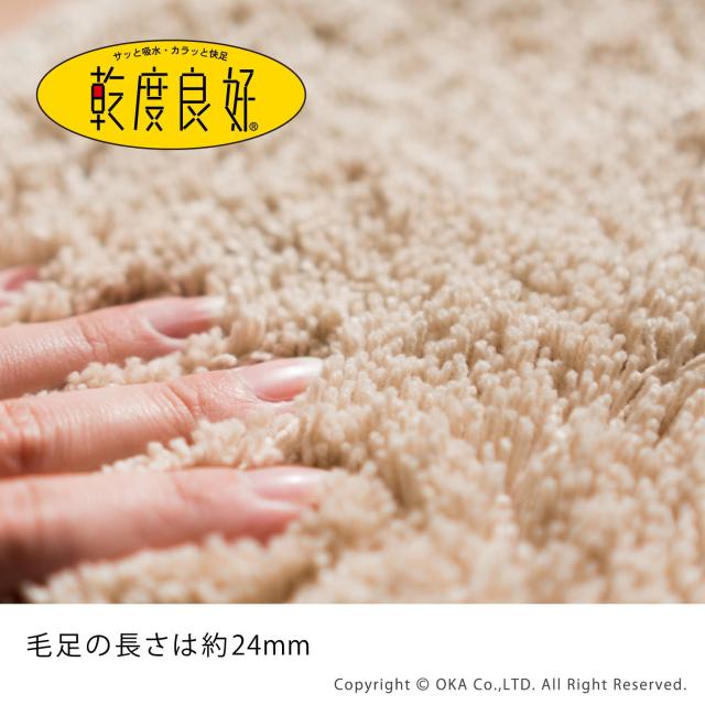 オカ 乾度良好 Dナチュレ 耳長ロングサイズ トイレマット 約105×65cm (ベージュ)_5