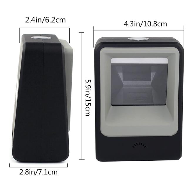 Symcode 定置式 バーコードスキャナー ハンズフリー 1D 2D USB CCD モバイル支払い対応(黒い)_4