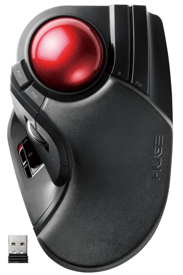 エレコム トラックボールマウス ワイヤレス 大玉 8ボタン チルト機能 ブラック M-HT1DRBK_3