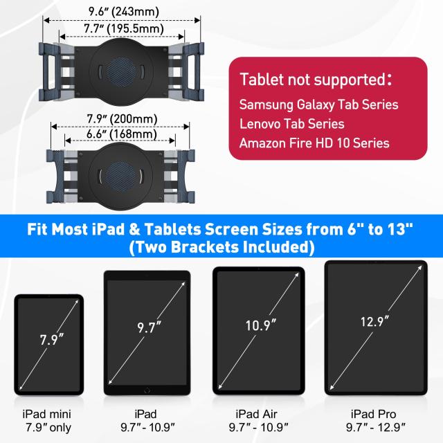 AboveTEK タブレットスタンド iPadホルダー 360度回転 180°角度調整可能 iPad用 iPad レジ スタンド タブレット置き台 卓上縦置きスタン_2