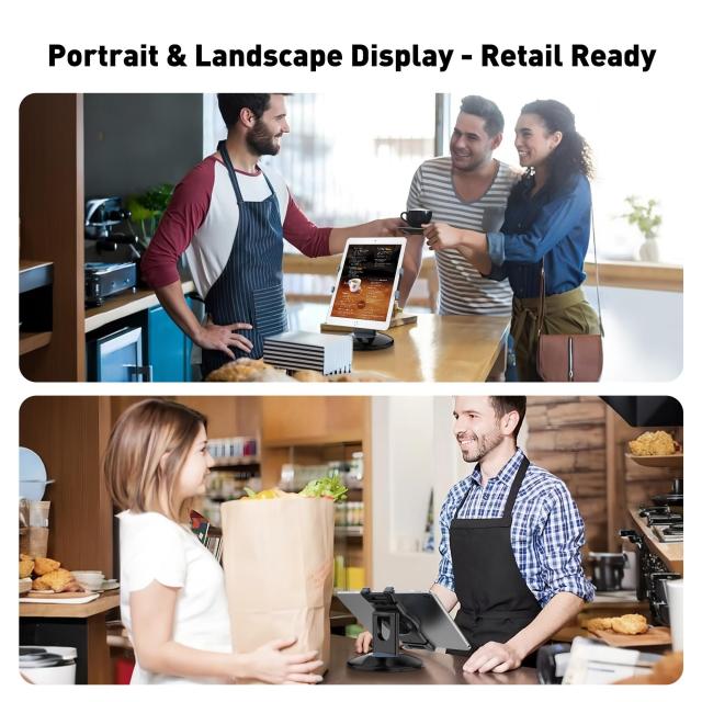 AboveTEK タブレットスタンド iPadホルダー 360度回転 180°角度調整可能 iPad用 iPad レジ スタンド タブレット置き台 卓上縦置きスタン_4