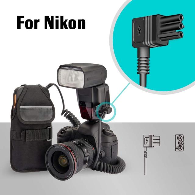 AODELAN 外部 フラッシュ バッテリー パック バッテリー パワー バンク Nikon SB-5000 SB-900 SB-910 置換 Nikon SD-9用 12 AA 電池 Niko_3