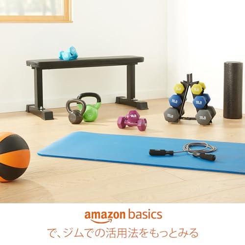 Amazonベーシック ダンベル ゴムカバー付き 六角形 36×17×15cm 20.4kg ブラック＆シルバー