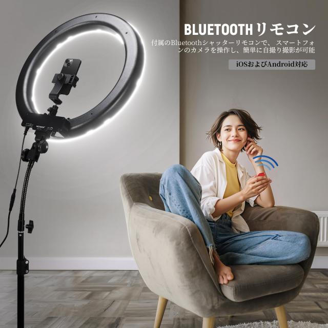 NEEWER 18インチLEDリングライト 55W 5600K 調光可能 女優ライト 省エネSMD LED カメラ写真ビデオ用照明セット ライトスタンド、ソフトチ_4